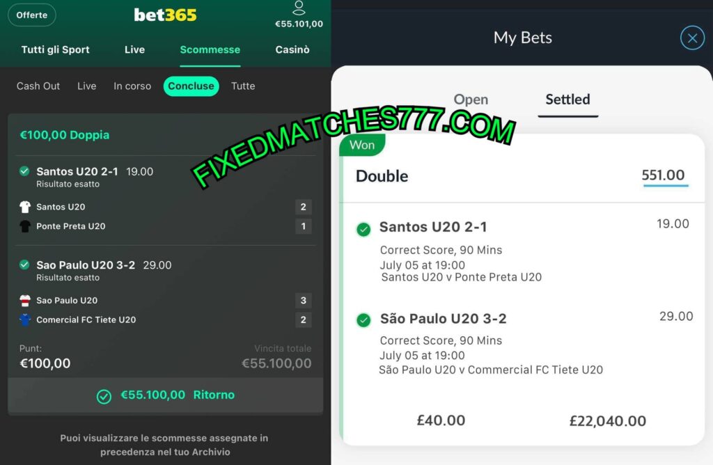 BET AT HOME CORRECT SCORE FIXED MATCHES