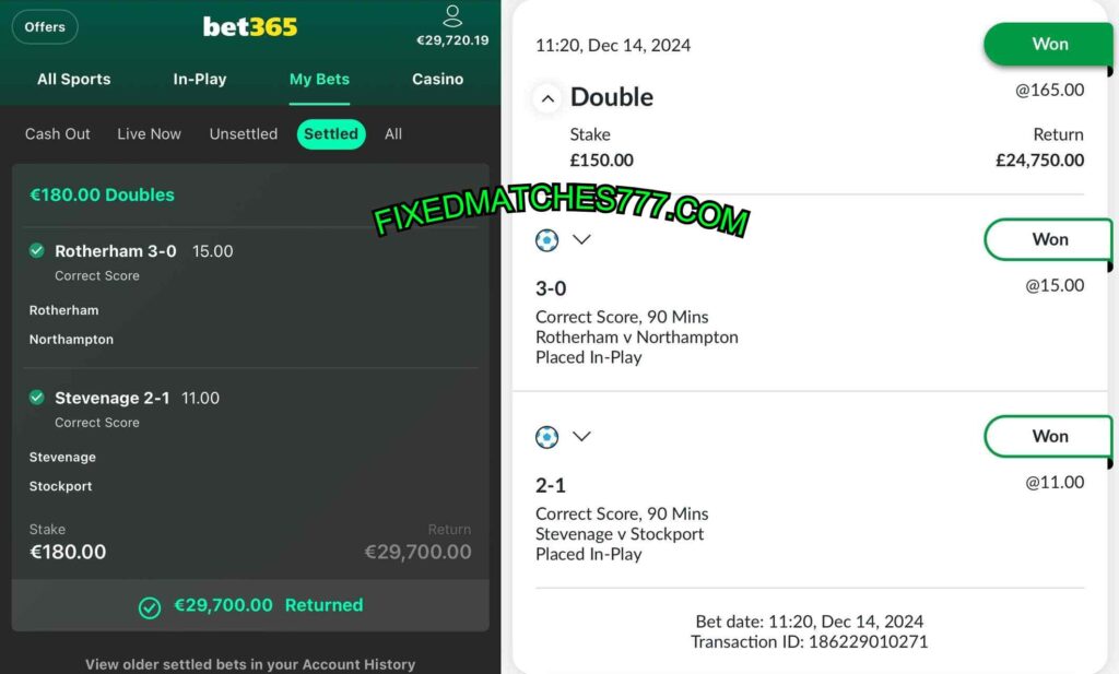 BET365 FIXED BETTING ODDS