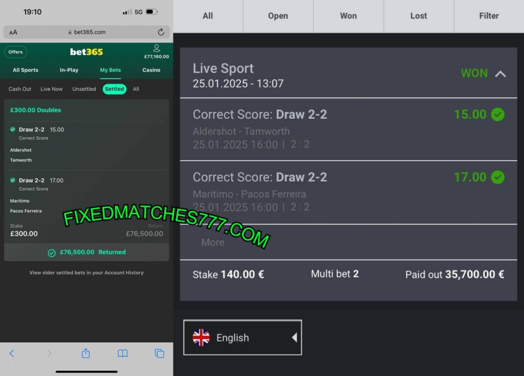 BET365 FIXED BETTING TIPS