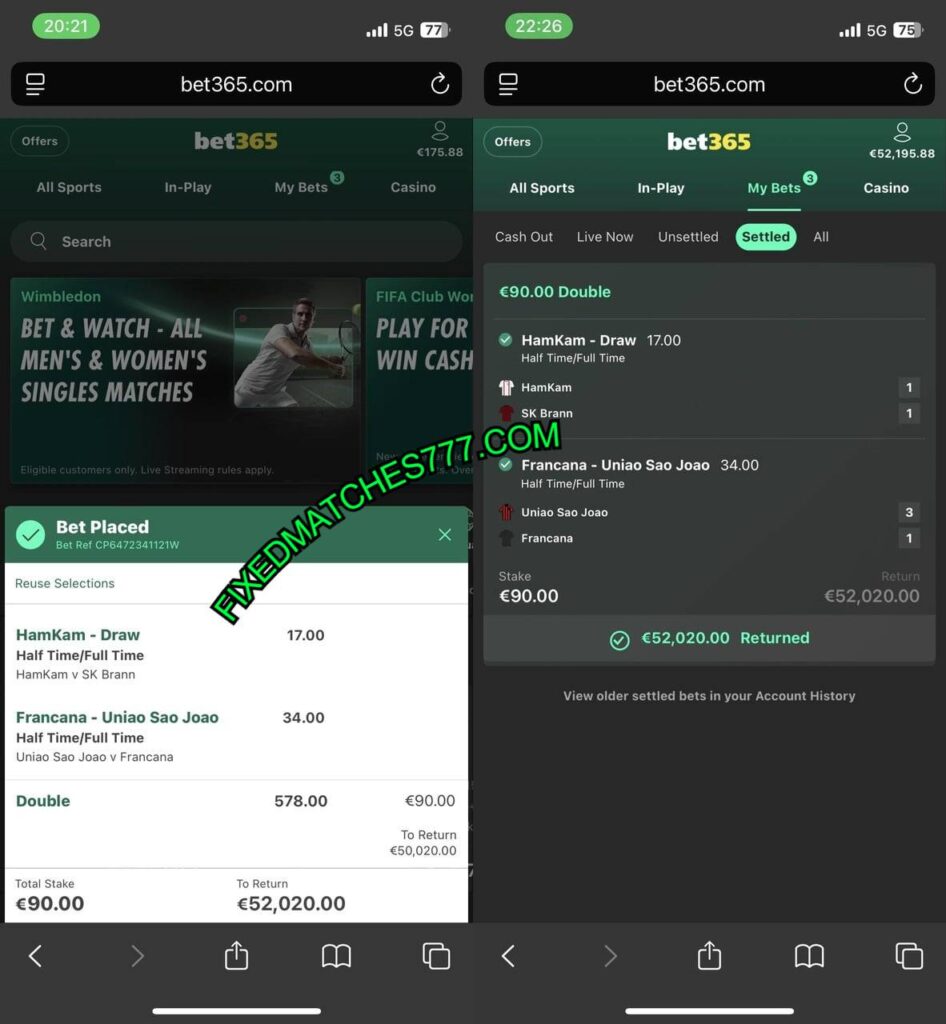 BET365 FIXED MATCH 777 TIPS