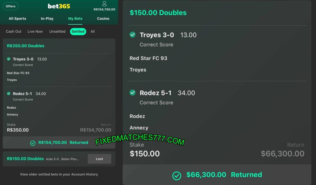 BET365 SURE FIXED MATCHES TIPS