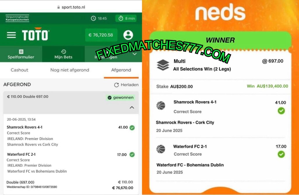 NEDS CORRECT SCORE FIXED MATCHES TIPS