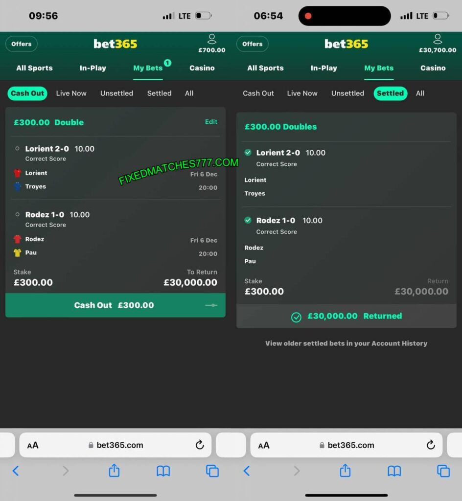 SECURE FIXED BET365 MATCHES