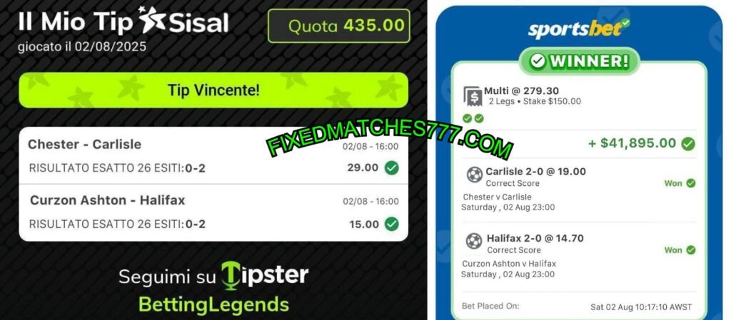 SISAL CORRECT SCORE SPORTS BET FIXED
