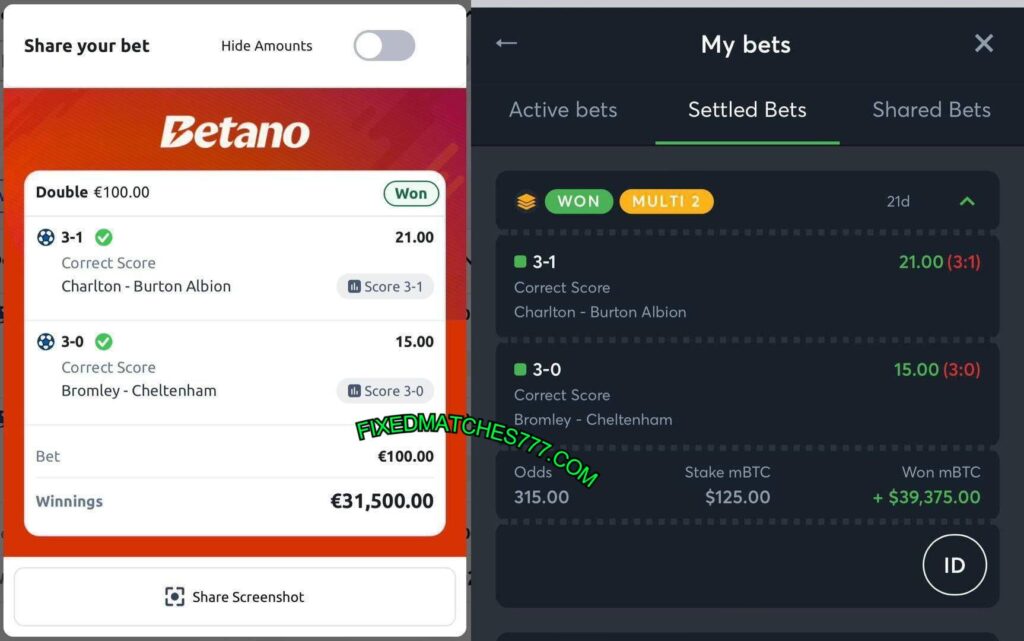 betano correct score fixed matches tips