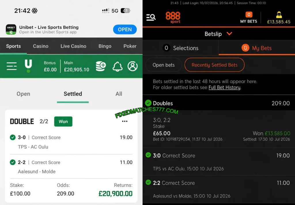 888 SPORT CORRECT SCORE MATCHES 888 SPORT CORRECT SCORE MATCHES