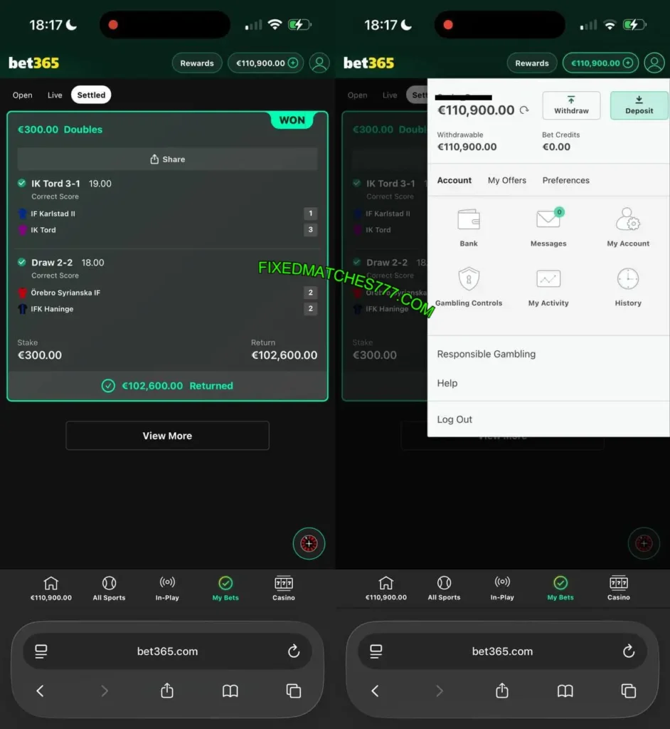 BET365 CORRECT FIXED MATCHES BET365 CORRECT FIXED MATCHES