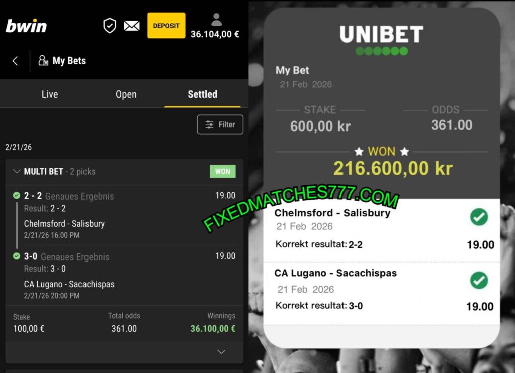 PADDYPOWER SECURE FIXED MATCH BWIN SURE FIXED MATCHES TIPS