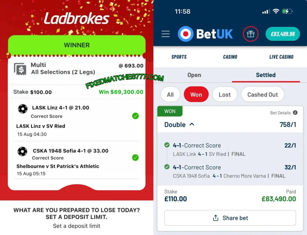 LADBROKES CORRECT SCORE FIXED TIPS LADBROKES CORRECT SCORE FIXED TIPS