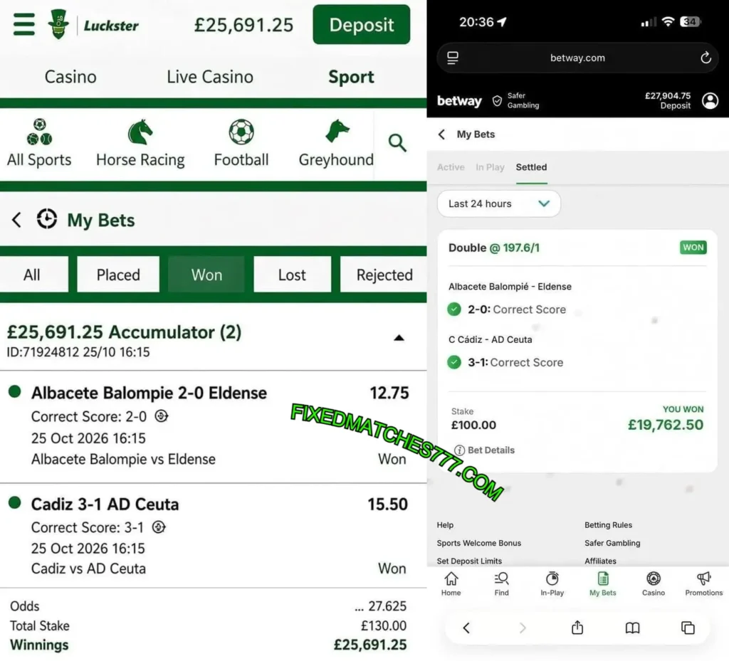 LUCKSTER CORRECT SCORE FIXED MATCHES LUCKSTER CORRECT SCORE FIXED MATCHES
