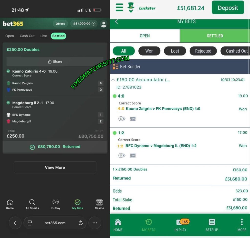 LUCKSTER CORRECT SCORE FIXED MATCHES LUCKSTER CORRECT SCORE FIXED MATCHES
