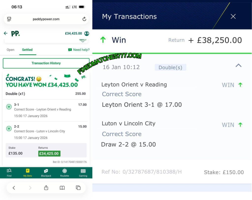 PADDY POWER FIXED MATCHES TIP PADDY POWER FIXED MATCHES TIP