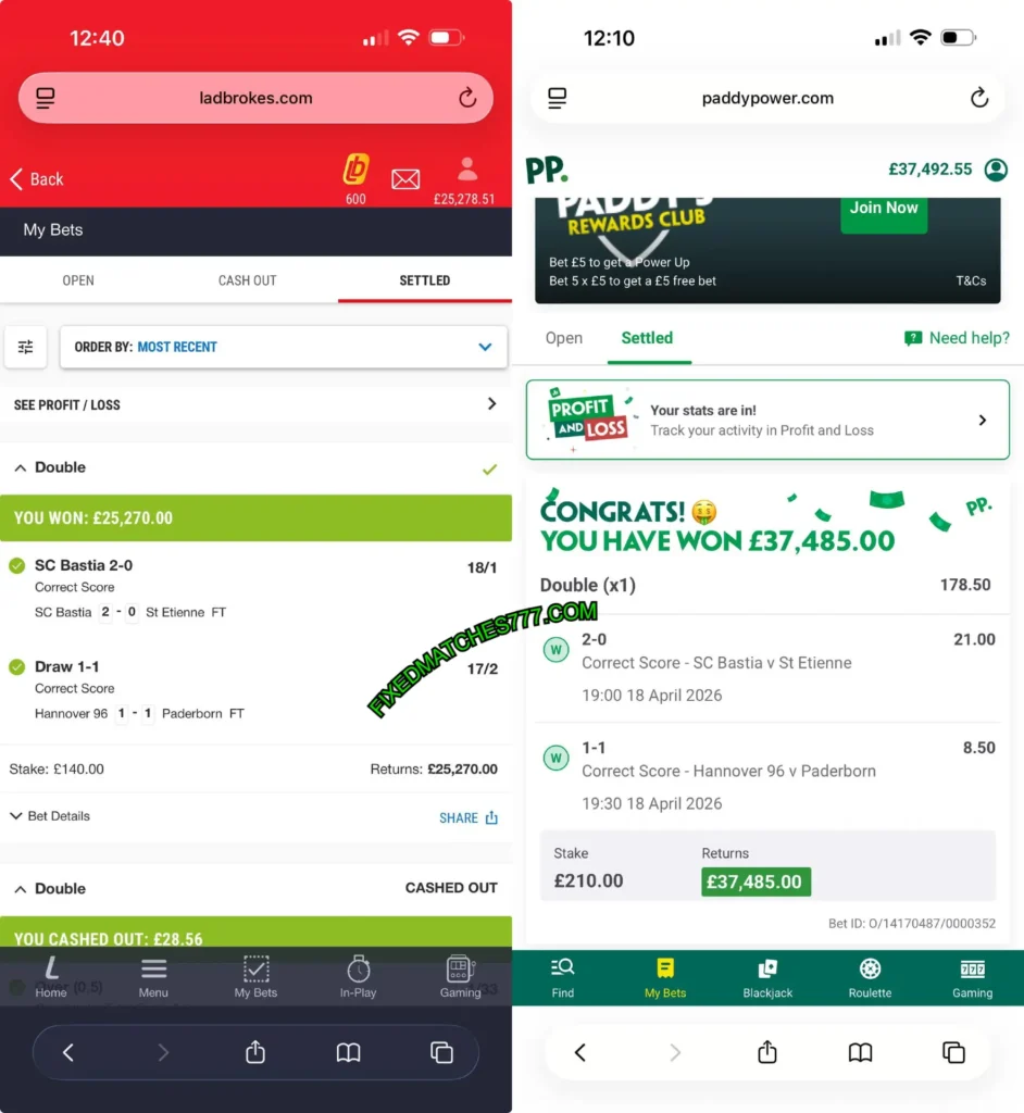 PADDYPOWER CORRECT FIXED MATCHES ODDS PADDYPOWER CORRECT FIXED MATCHES ODDS