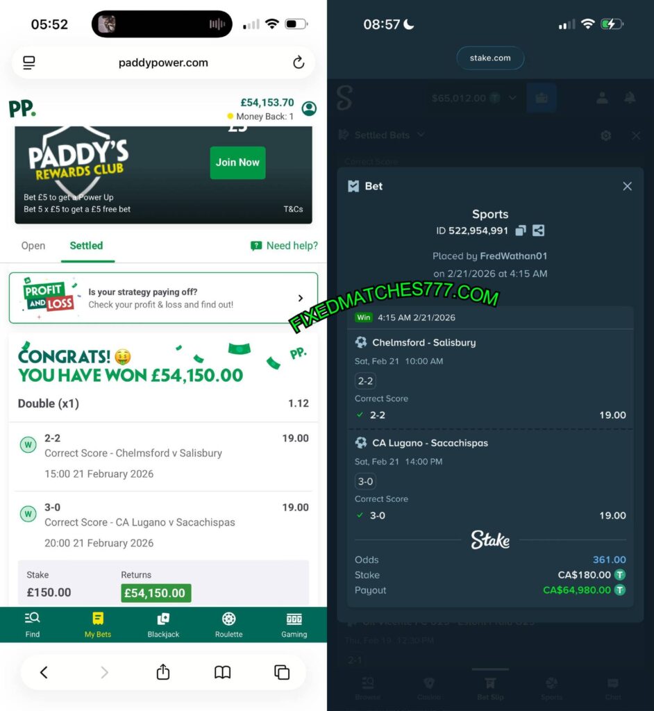 PADDYPOWER SECURE FIXED MATCH PADDYPOWER SECURE FIXED MATCH